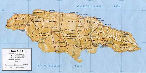Mapa de Jamaica