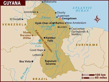 Mapa de Guyana